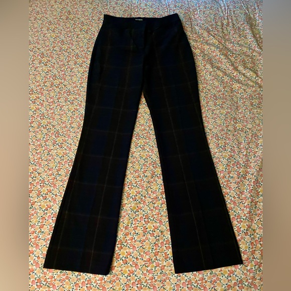 Express Columnist Barely Boot 6R Trousers Navy, Maroon, Plaid - Picture 4 of 4